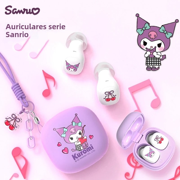 Sanrio Kuromi CNJS-0100 Langattomat Bluetooth-kuulokkeet Kosketusohjaus Urheilu Melunvaimennus Sugar Mouse Head My Melody