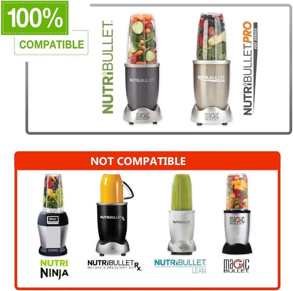 Del - Passar Nutribullet Blender Koppar & Blad Ersättningsset - Ersättningskopp - 946 ml Stor Kopp