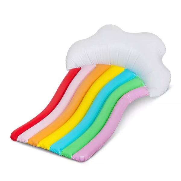 Uppbl?sbar Rainbow Cloud Floating Row Uppbl?sbar Rainbow Floating Bed Floating Pad