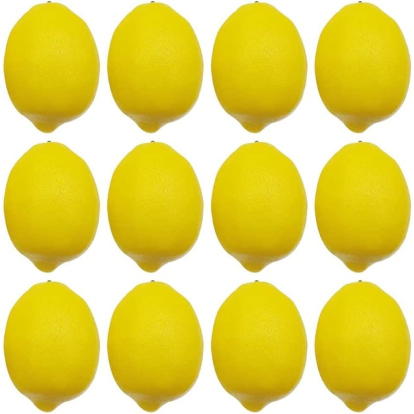 Galaxy 12 stk kunstige sitroner, for dekorasjon Fake Fruit Bowl
