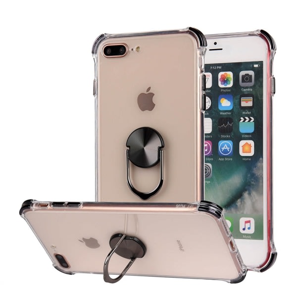 iPhone 7 Plus - Praktisk Beskyttende Skal med Ringholder Rød