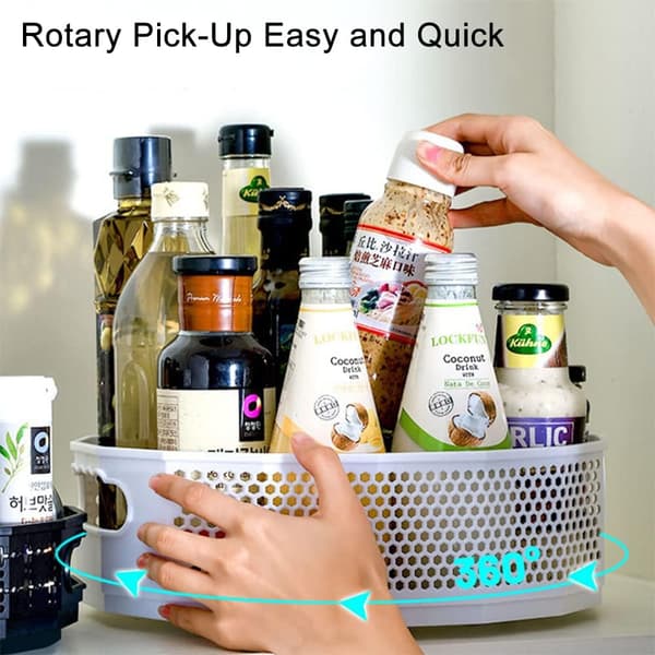 2 Pieces Rotating Spice Racks, Plastic Rotating Spice Rack for Kitchen Cabinet Storage_yux
