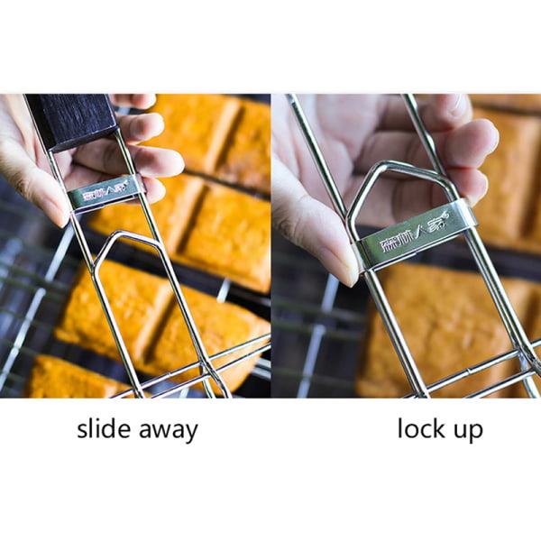 Grillkurv Metal Mesh Grill Pølseholder Net Picknickkamera Sort En One Size