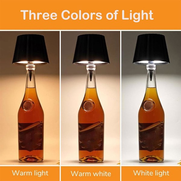 Langaton LED-viinipullon valo (hopea) Hopea Silvrig Silvrig
