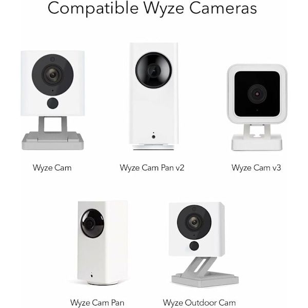 Metallväggfäste för Arlo Smart Security Camera - Justerbart inomhus-/utomhusfäste för Arlo-kameror och andra kompatibla modeller (3-pack, vit)