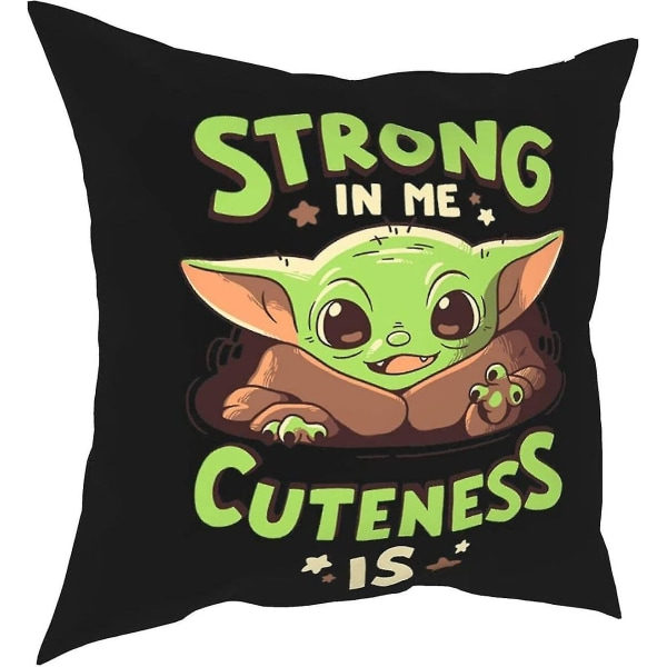 Mode og slidstærkt Bab-y Yoda pudebetræk 18'' x 18'' Kast pudebetræk Dobbeltsidet dekorativt firkantet pudebetræk til sofa soveværelse sofa, 8