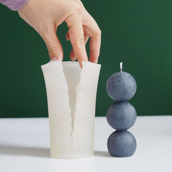 3D Formstøbeform, Bollar Støbeform Silikon Lysform Til Lysfremstilling Kalebas Støbeform 3 Efter Hinanden Boller Geometrisk Form
