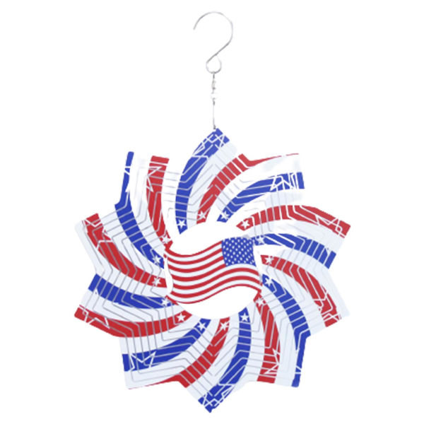 Vindspel med iögonfallande flaggmönster i plast - Roterande vindklocka ornament