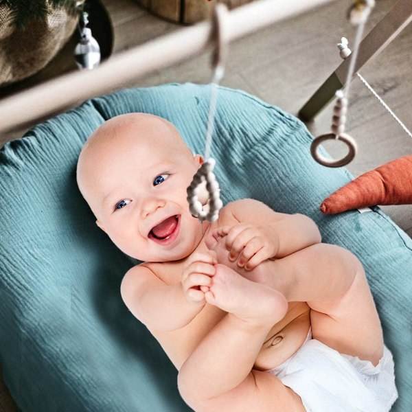 Nyfødt Senglaken Gjenbrukbar Bomullsbeskyttelse for Toddler Bassinet Baby Nest Reisepute (blå)