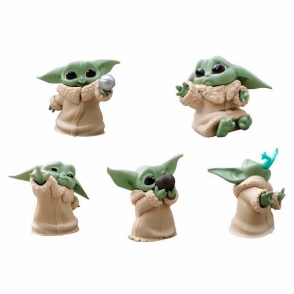 Mandalorian Baby Yoda Staty Figur Leksaker Helma Ornamentti grön