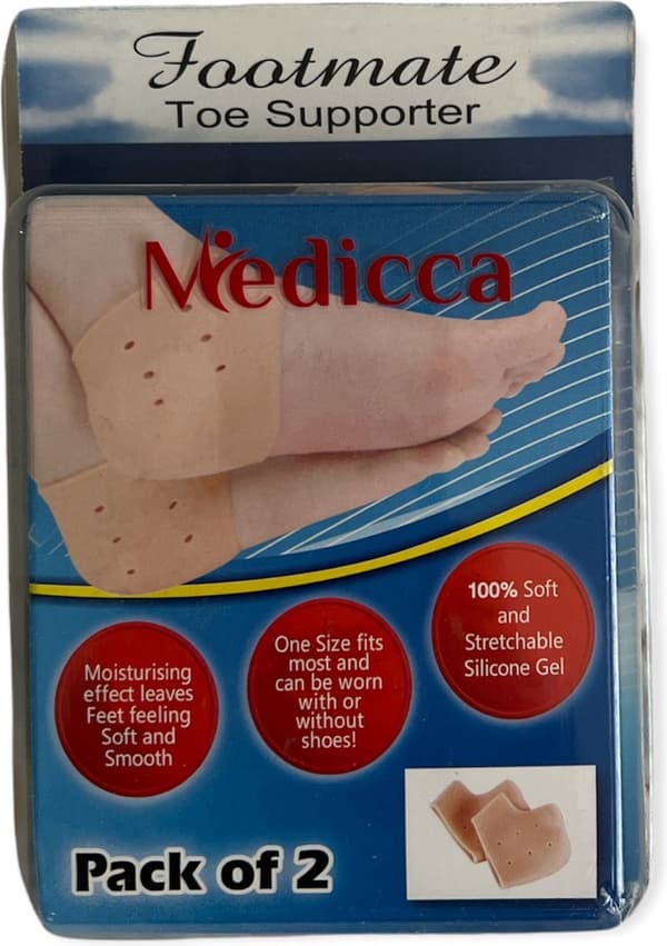 Medicca - Hælbeskyttere - Gelsokker - Hælsporeindlæg - Silikone - 2 Stykker
