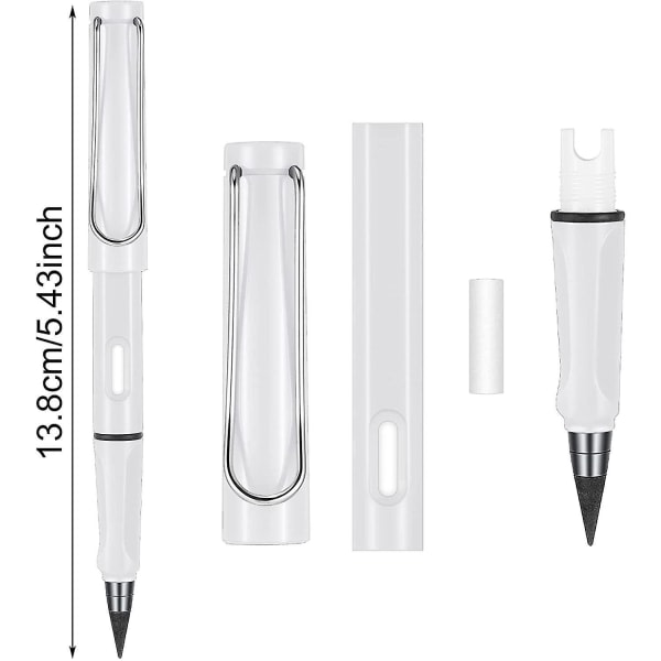 6 st Bläckfri pennor Bärbar Everlasting Pencil Eternal Pencil Ingen blæk Penna Metall Bläckfri penna for barn og voksne