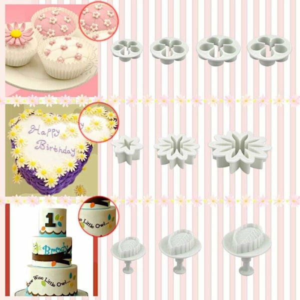 33-osainen Fondant-kakun koristelutyökalusetti syntymäpäiväkakun koristeluun, fondant-keksi-sokeritahna
