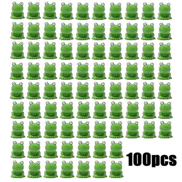 Mini Grodor 100-pack, Mini Groda Trädgårdsdekor, Gröna Groda Figurer, Mini Groda Resin Figurer, Mini Groda Figurer green
