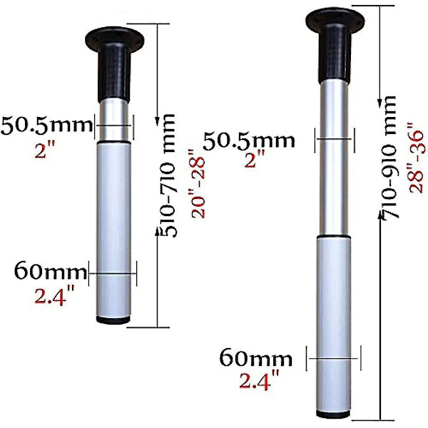 Adjustable Aluminum Alloy Support Legs, Folding Dining Table, Table Legs, Lifting Bar Legs, Adjustable Support Legs, Telescopic Folding Multifunctional
