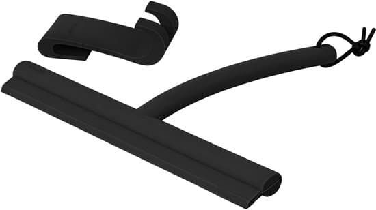 Blomus VIPO Duschskrapa med väggkrokshållare, flexibelt silikonblad för glasduschdörrar och badrumsspegel, svart