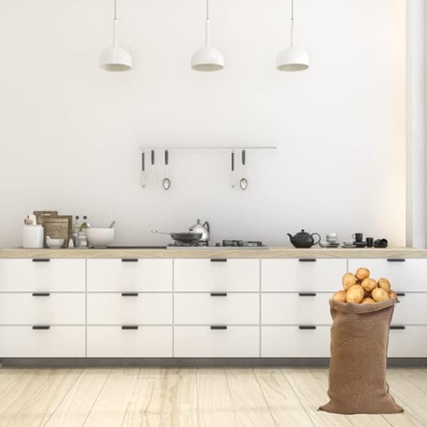 Jutesäckar för förvaring av grönsaker och potatis, stora säckar av juteväv, 2 st (60 × 90 cm)