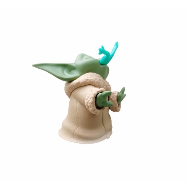 Mandalorian Baby Yoda Staty Figur Leksaker Helma Ornamentti grön