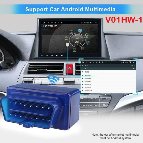 Bluetooth Diagnostisk Skanner Bilkodläsare Bil Auto Adapter Verktyg Biltillbehör Blå Automotive Testutrustning För Bil Bil (1st, Blå)