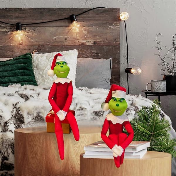 Jul Grinch Plyschdockor Leksaker Dekoration Prydnader Present_yux Red