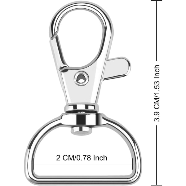 Karbinhake nyckelring väska, 50 st, för 360° nyckelringar