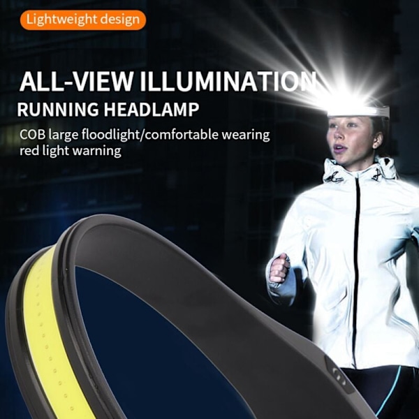 Kevyt ja pehmeä LED-otsalamppu punaisella valolla, IPX4 vedenpitävä ja mukava kannettava COB-otsalamppu ulkoiluun, DUBUNS