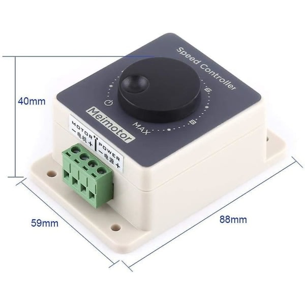 12V hastighedsregulator 12V motorregulator, pulsbreddemodulation PWM motorhastighedsregulator 10-60V 20A DC vandtæt skal