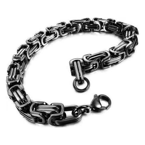 Emperor Link Armbånd Viking Stål | Vælg Størrelse | Sort 21cm