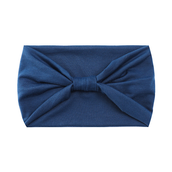 Hårband för kvinnor, breda hårband för flickor, elastiska läderpar, yogahårband Navy Blue