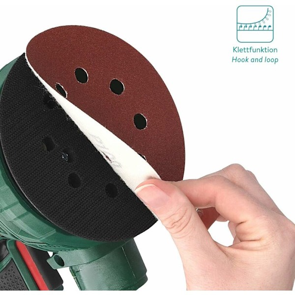 50x Runda Slippapper - Sandpapper - Kardborreslippapper - Korn 40 till 400 - Diameter 150 mm