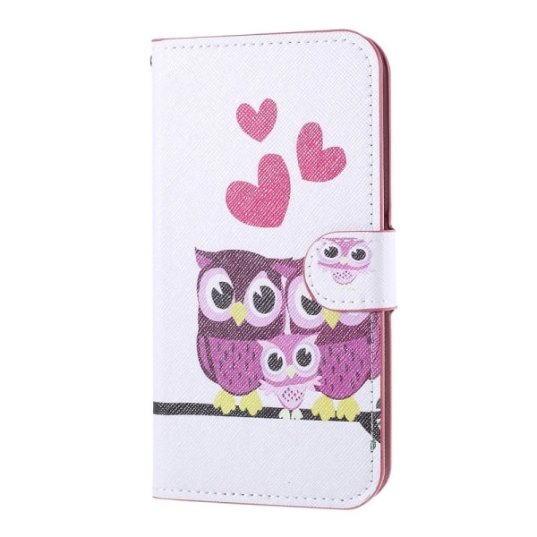iPhone 11 Wallet Case - Hjerter og Ugler Sort