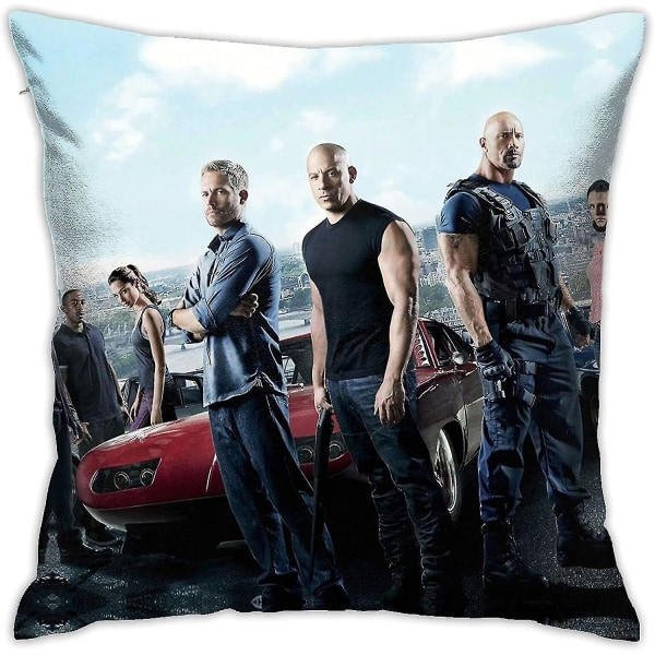 Mjukt och hållbart Fast And Furious 7 fodral Kuddfodral för soffa Utomhus Trädgård Säng Soffa Kuddar 45*45cm