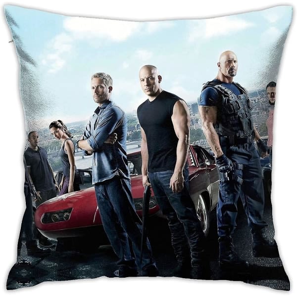 Pehmeä ja kestävä Fast And Furious 7 kuoret Tyynynpäällinen sohvalle Ulkona Puutarha Sängyn tyynyille 45*45cm