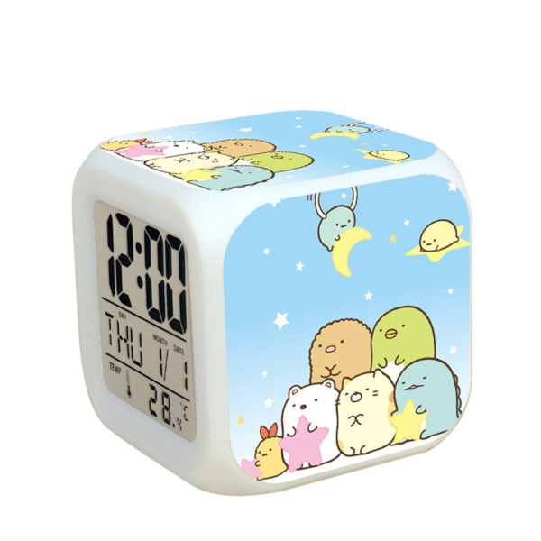 Sumikkogurashi Vekkerklokka Digital LED-vekkerklokke for barn Nattlys Lysende skrivebordsklokke