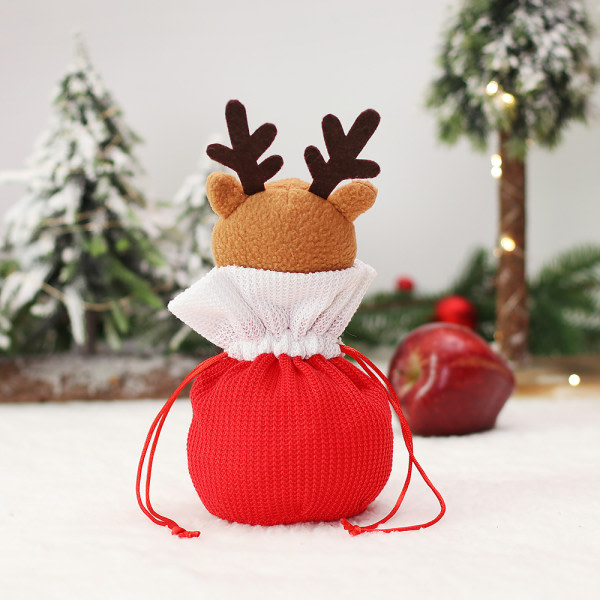 3 st juldragsnöre påsar godis inslagning prydnadspåse jul äpple prydnadsföremål jul snögubbe inslagning påse för julklapp, bröllop