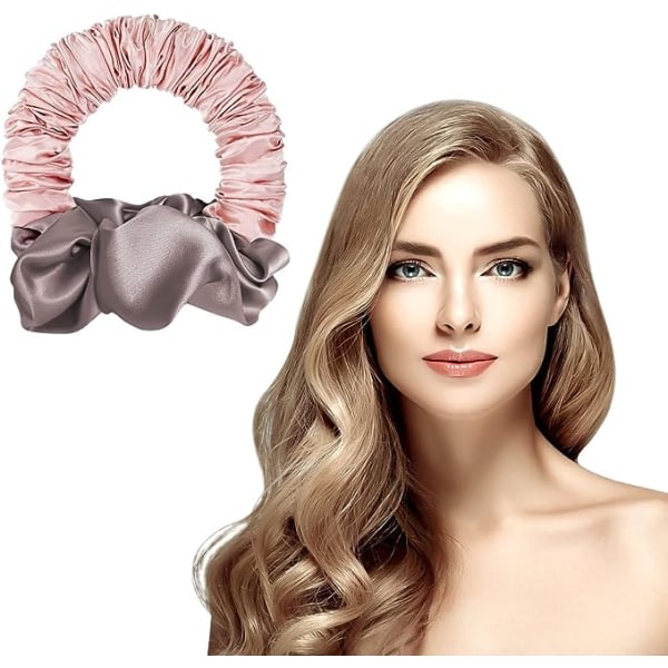 TG Varmefrie Krøller Hodebånd, Myk Sovende Curling Scrunchie for Langt/Middelslangt Hår, Varmefri Hårcurlers Scrunchie Satin Overnight Curls Hodebånd