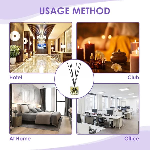 60 stk - Duftpinner Påfyll 30 cm × 3 mm Diffuser Diffusere Fiber, Fiber Oppfriskende for Hjem, Kontor, Hotell og Spa_yu