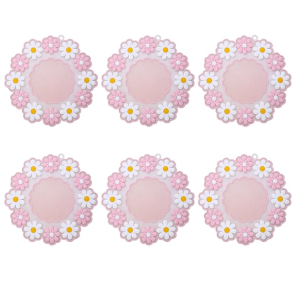Silikonunderlag for drikkevarer, sklisikkert silikonkoppunderlag Rosa medium