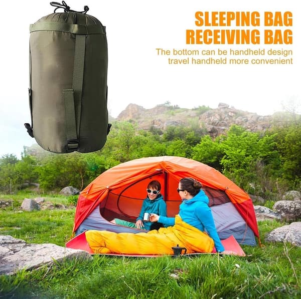 Kompressionspåse - Sovförvaring Ryggsäcksväskor Bärbar Lättviktig Camping för resor och utomhusbruk Grön 18*18*38 cm_yu