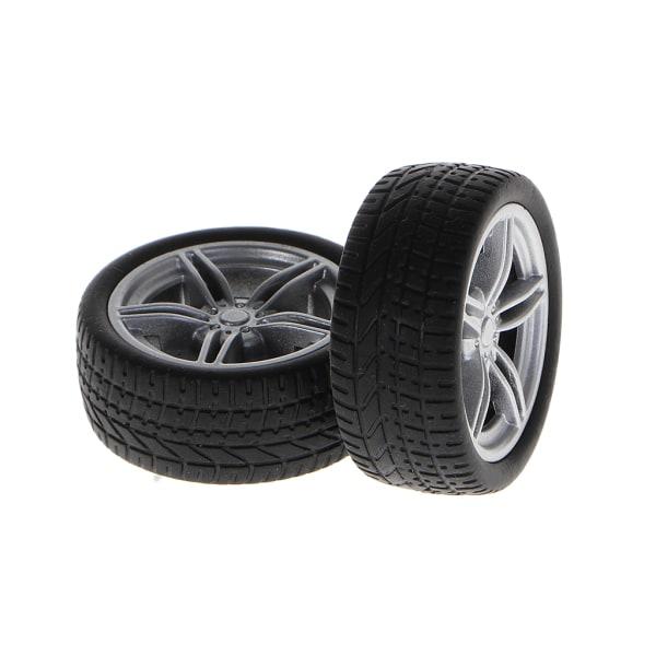 4 stk Simulerings Gummi Dæk Hjul Legetøj Model DIY RC Reservedele