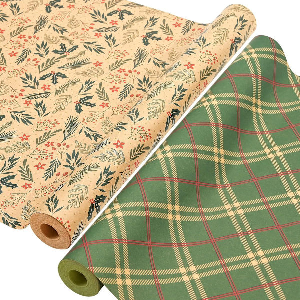 Presentpapper - Julpresentpapper - Julklappspapper - Presentpapper med figurer - 43 x 300cm - 2 rullar