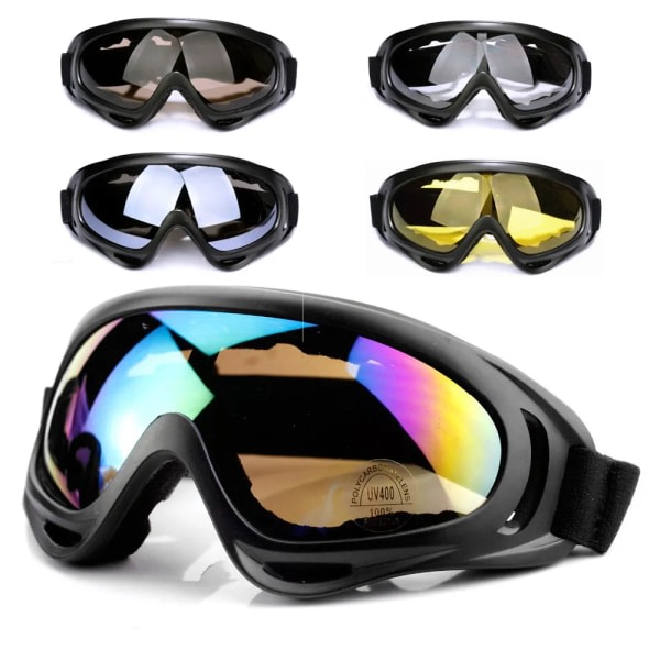 Motorcykelglasögon Antibländning Motocrosssolglasögon Sportskidglasögon Vindtät Dammtät UV-skyddsutrustning Tillbehör Gul
