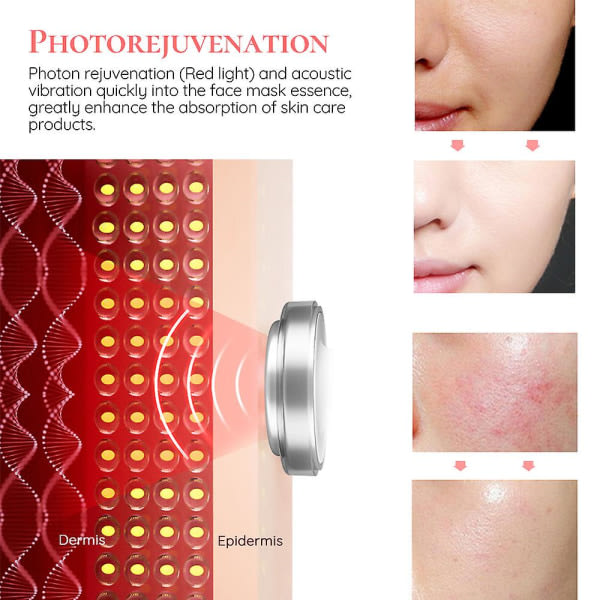 Led Facial Beauty Skin Rejuvenation Device Ions Vibration