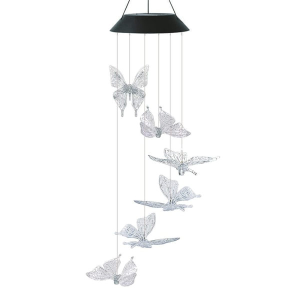 Fjärilsvindspel för utomhus, hängande sollampa, trädgård