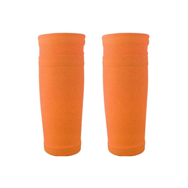 Fotboll Benskydd Strumpor Skyddande Ärmar för Barn Pojkar Män Benskydd Orange Orange Orange Orange L