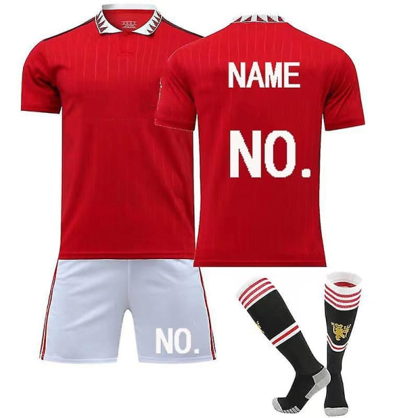 2022-2023 Nytt Fotballdraktsett for Voksen Fotballdrakt Trening-T-skjorte Shorts Dress Vuxne S(165-170CM) Unummerert