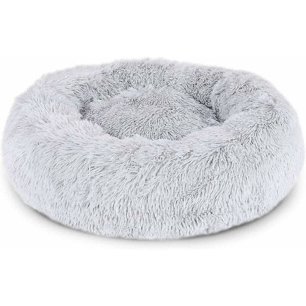 Vinterkampanje, rund hundeseng kattebedd munkformet seng 50 cm (M) lysegrå_yux