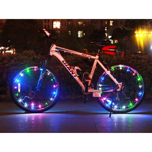 Alla sju färger 1-pack däck LED cykelhjulslampor blir ljusare
