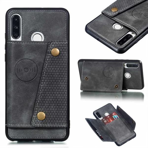 TG Huawei P30 Lite - Praktisk Retro-etui med Kortlomme Lysebrun