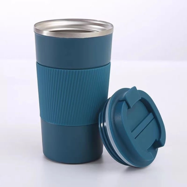 Resemuggar, isoleret kaffekopp med läckagesäkert lås - Återanvändbara kaffekoppar Travel (blå, 380 ml)